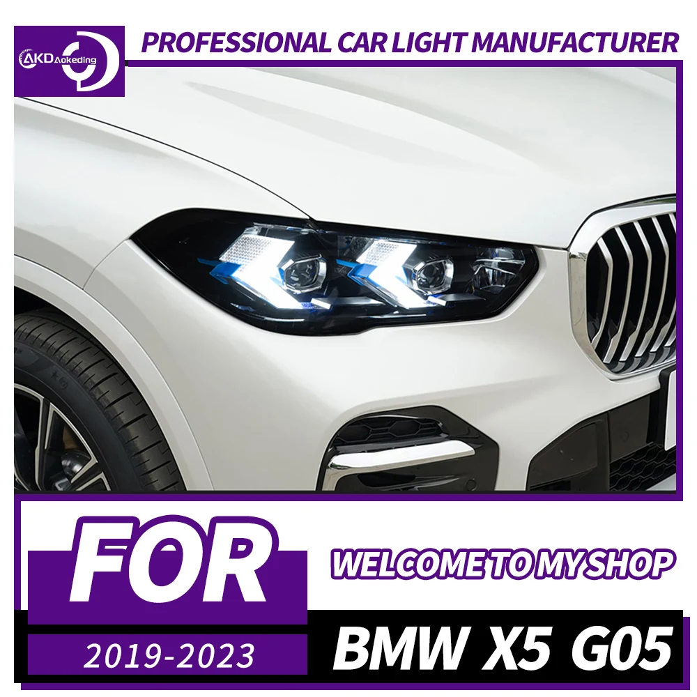 

Фара AKD для BMW G05 X5 Фара 2019-2023 Светодиодные фары X5 DRL Указатель поворота Дальнего света Объектив проектора «ангельский глаз»