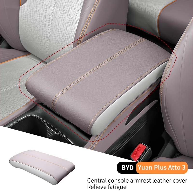 

For Byd Yuan Plus Atto 3 2025 Car Central Console Armrest Leather Cover Scratch Wear-resistant Protector Mat Waterproof Interior