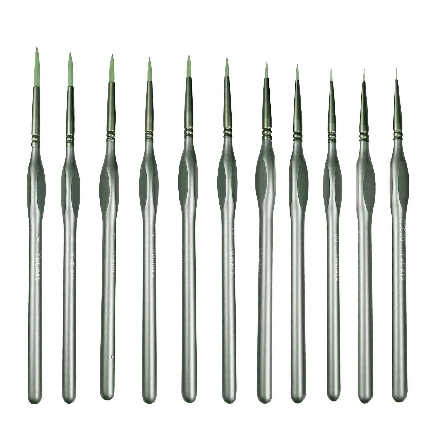 11 Pcs Miniature Detail Paint Brush Set with Natural Wood Handle, Miniature Paint Brushes,Mini Small Painting Brushes for Art