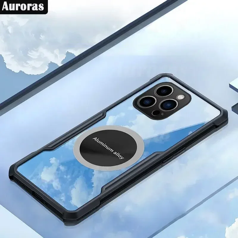 

Case For iPhone 16 Plus 16Pro Plus16 Car Mounted Magnetic Suction Heat Dissipation Cover For iPhone 16 Pro Max Clear Backplane