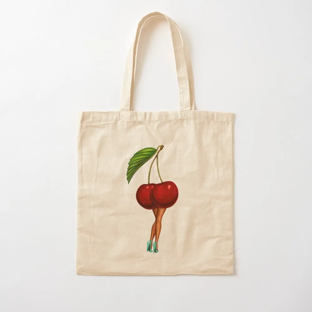 Black Cherry Pin-Up Tote Bag custom canvas bag Handbags women Canvas Tote Bag