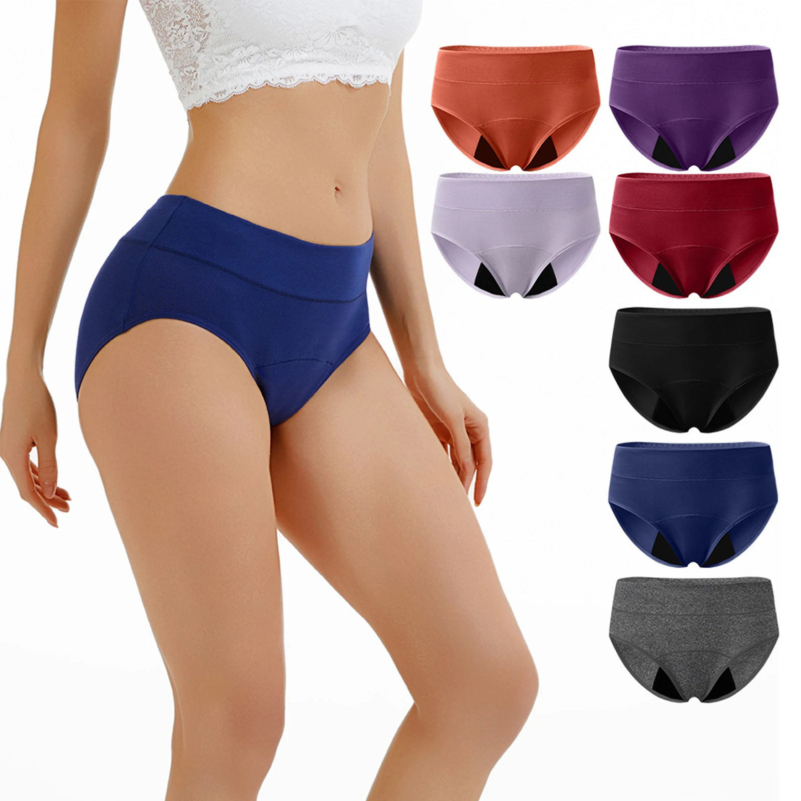 Women Period Panties Breathable Mid Waist Leakproof Briefs Comfortable Tummy Control Underwear for Girls Reusable Menstrual - view 2