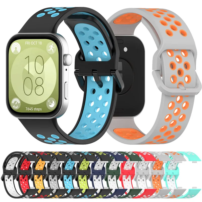 24MM Silicone Watchband Strap For Huawei Watch Fit 3 Sport Wrist  Replacement Band Adjustable Smartwatch Bracelet
