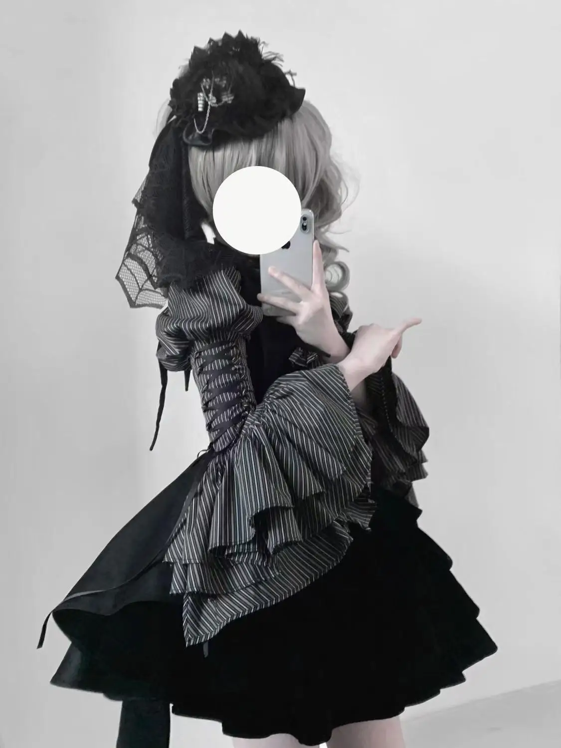 Winter Gothic Lolita Elegant 3 Piece Sets Women Y2k Stripe Design Blouse+ Retro Vets + Pleated Chic Skirt Female Korea Fashion view 5