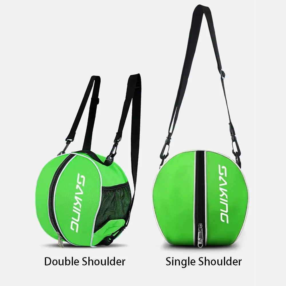 Mochila redonda de almacenamiento para baloncesto, correas elásticas desmontables, bolsos de hombro deportivos multifuncionales con cremallera