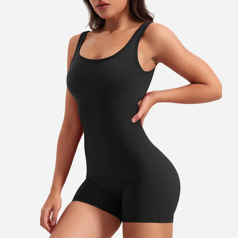 Mono deportivo corto sin costuras para mujer, ropa deportiva Sexy, conjunto de mallas para Fitness, ropa de Yoga, chándal de entrenamiento para gimnasio