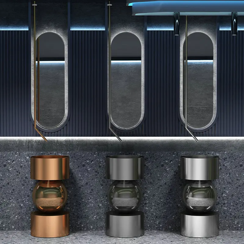 

New Creative and personalized stainless steel column basin integrated floor style wash restaurant BB027US