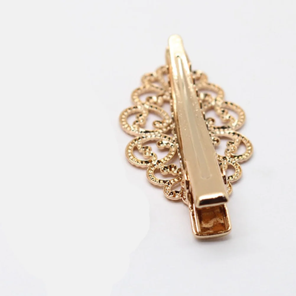 

3 PCS Duckbill Clip Barrettes for Thick Hair Brass Retro Hairpin Hollow Clips Preserve Color Women