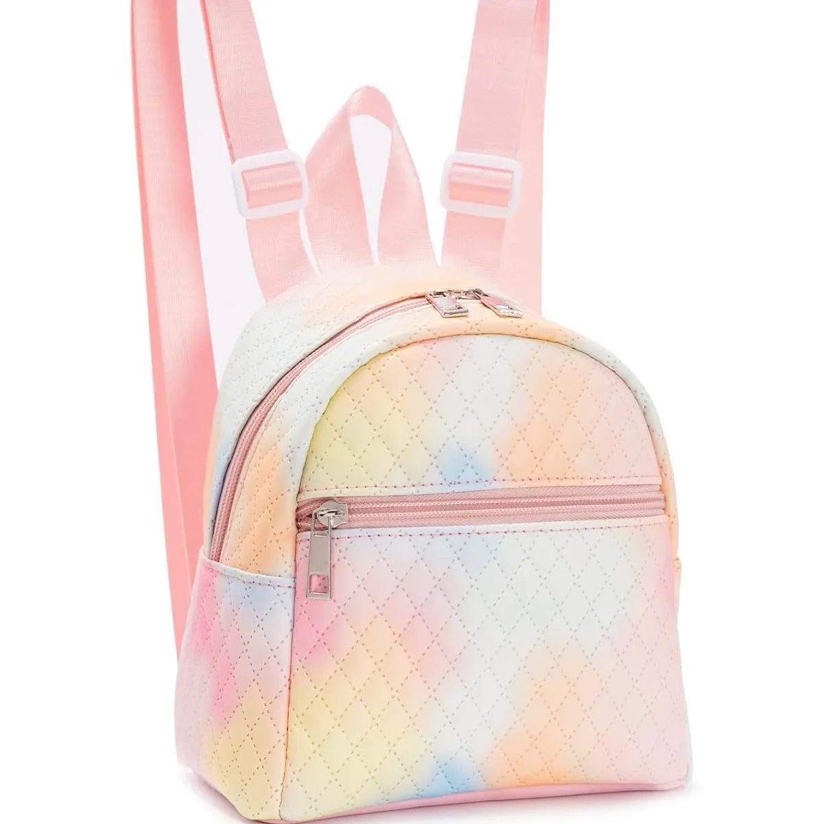 Foreign trade cross-border hot-selling backpack women's rainbow multi-color PU quilted mini backpack fashion leisure high-end sc