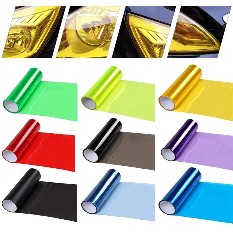 Car Light Film Car Colorful Headlight Taillight Fog Light Vinyl Film Rear Lamp Tinting Film Exterior Accessories 30X60/120/200cm