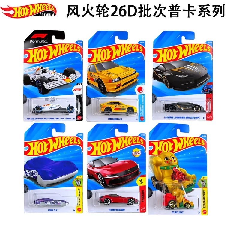 

Оригинальный чехол Hot Wheels 1/64 Mainline Series 2026 D Ferrari Lamborghini Red Bull F1, коллекционная игрушка-автомобиль, литая под давлением модель автомобиля