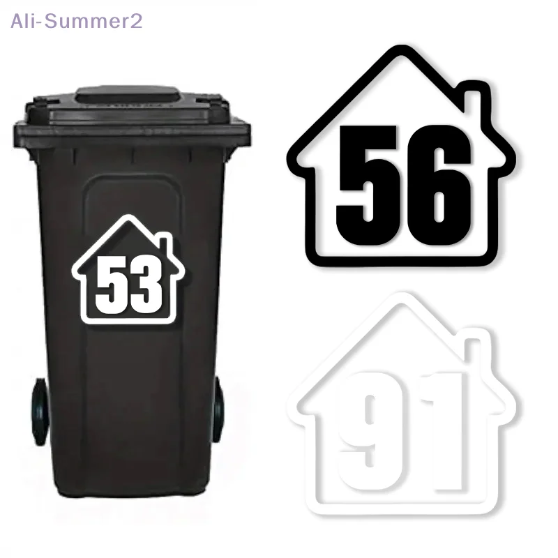 Trash Can Dustbin Number Sticker Self Adhesive Wheelie Bin Stickers Garage Decals DIY Free Combination Weatherproof