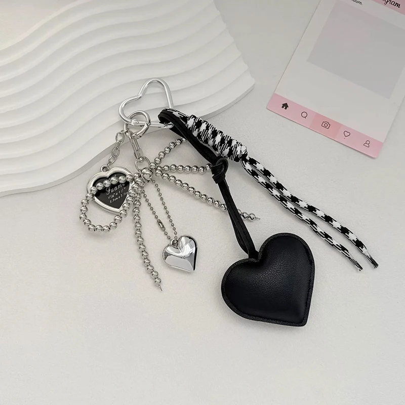 الجلود القلب القوس المفاتيح للفتيات حساسة مطرز كيرينغ سيارة مفتاح حامل حقيبة قلادة هدية