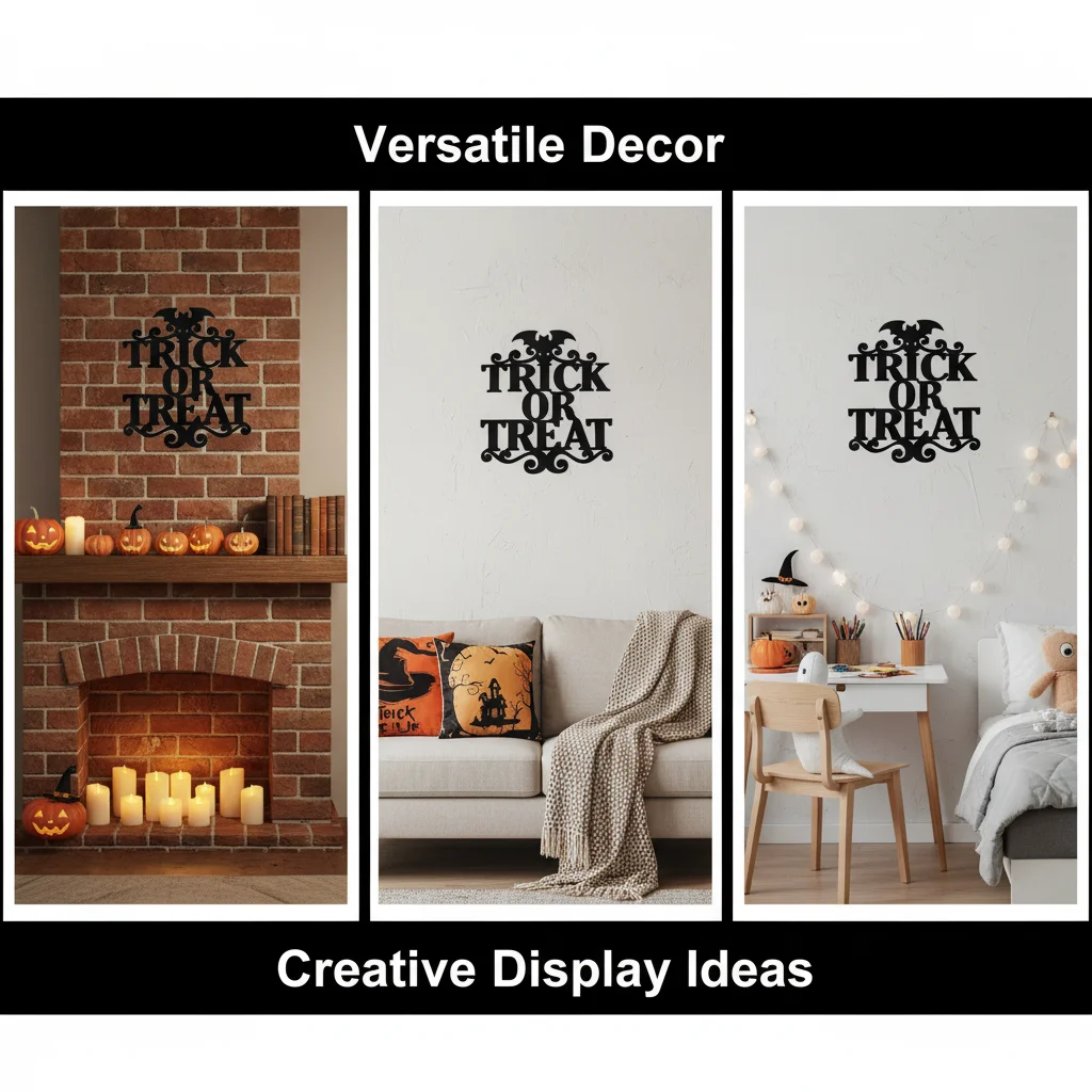 Spooky “Happy Halloween” Window Stickers | Witch, Pumpkin, and Bat Designs for Glass Door or Window Halloween Decor view 5