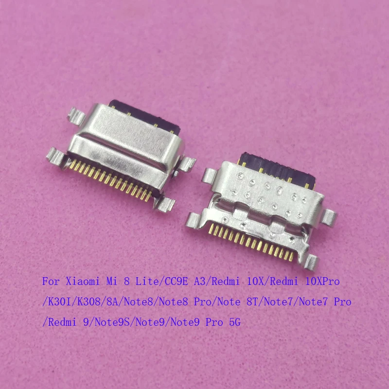 10-100Pcs Charging Dock Port Connector Usb Charger Plug For Xiaomi Mi 8 Lite CC9E A3 Redmi K30 10X 8A Note 8 7 9 Pro 9S 8T K30I