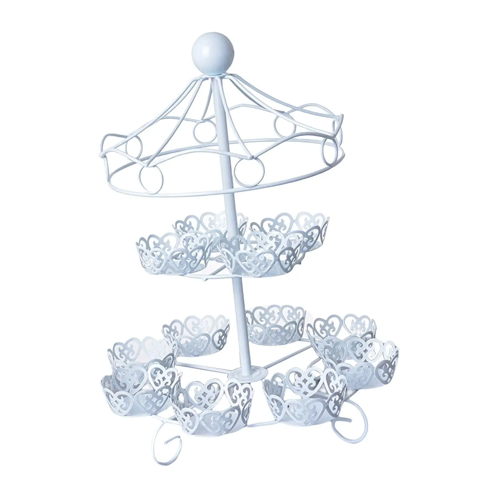 Sturdy Iron 2 Tier Cake Stand for Cupcake Cookies Candy Pastry Display for Graduation Party Event