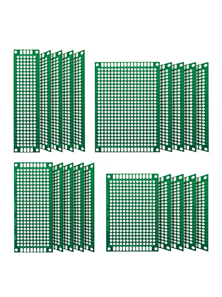 20 szt. dwustronnej płytki PCB (2X8 3X7 4X6 5X7) cynowany zestaw prototypowy FR4 z nadrukiem uniwersalnego obwodu do lutowania DIY — zdjęcie produktu 7