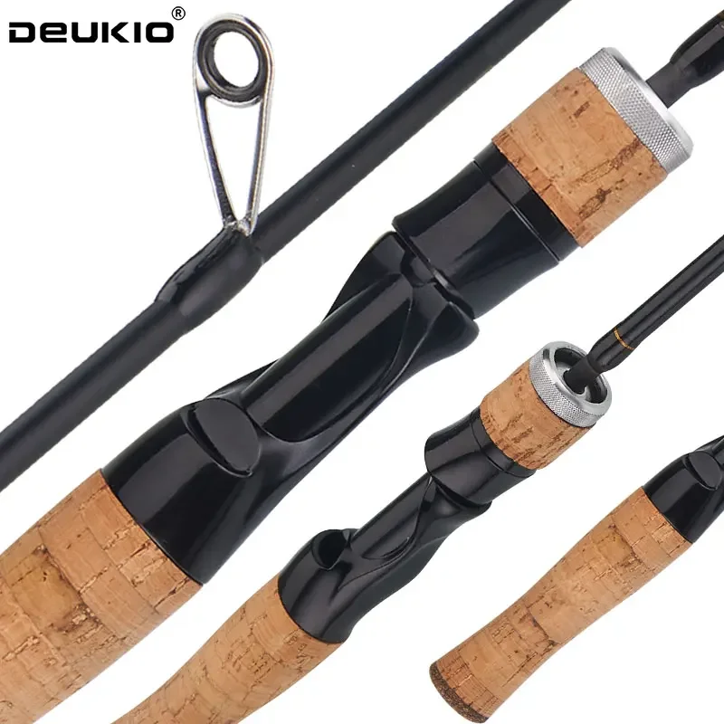 Varas de Pesca de Carbono DEUKIO 1.8M Traveller para Spinning e Casting, 4 Seções, Ultraleves, para Pesca com Iscas, Mini Varas para Truta