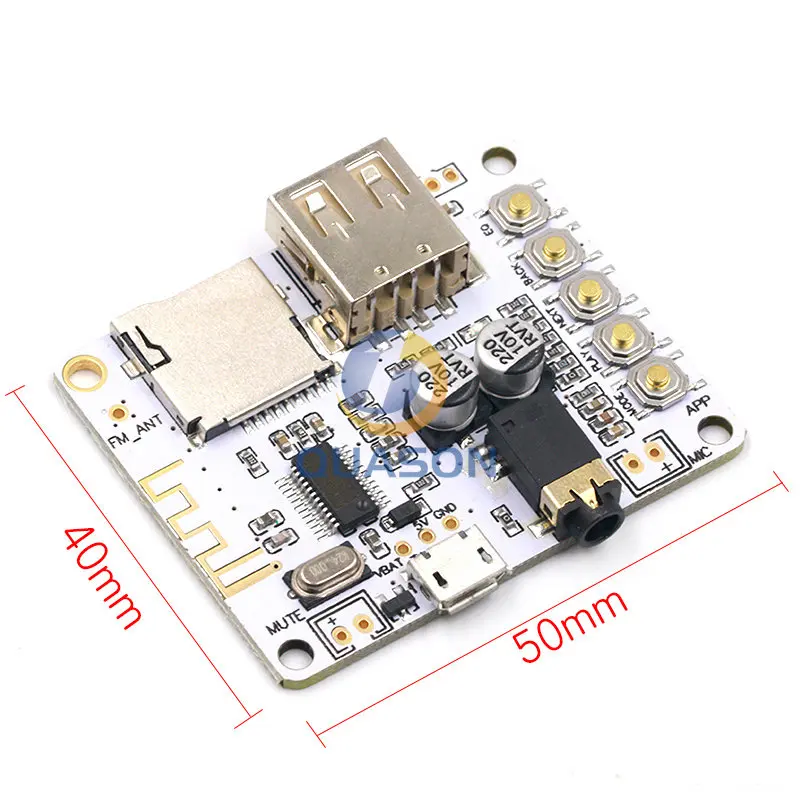 Bluetooth Audio Receiver board with USB TF card Slot decoding playback preamp output A7-004 5V 2.1 Wireless Stereo Music Module