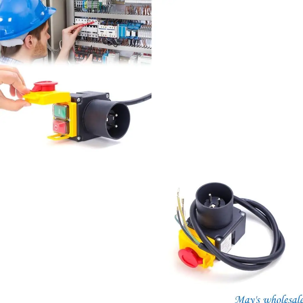 

Electromagnetic Push Button Power Switches 250V 16A Push Button Switches Simple Installs for Wood Splitters & Cutters 448A