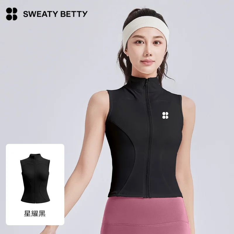 2026 سويتي بيتي ماركة المرأة الربيع والصيف جديد بلا أكمام سترة يوجا سليم تنفس سليم الوقوف طوق الرياضة 2025 سترة #4