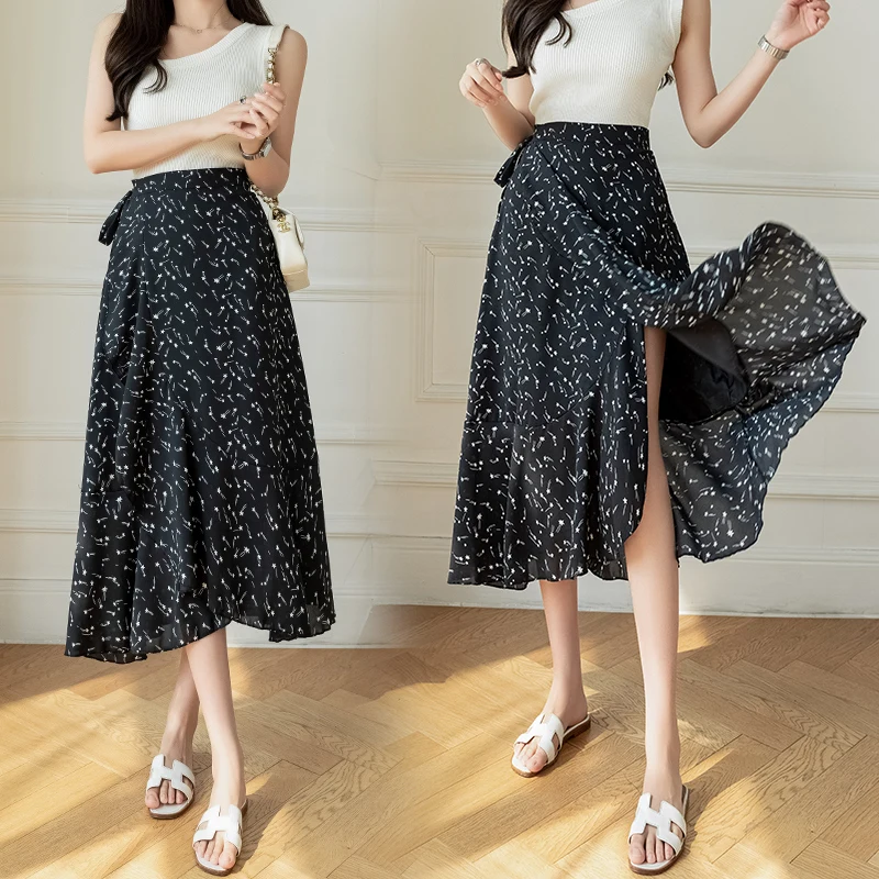 Ladies Fashion Casual One Piece Form Floral Skirt Women Clothes Girls Beach Vacation Skirts Female Outerwear Clothes BPAK3515