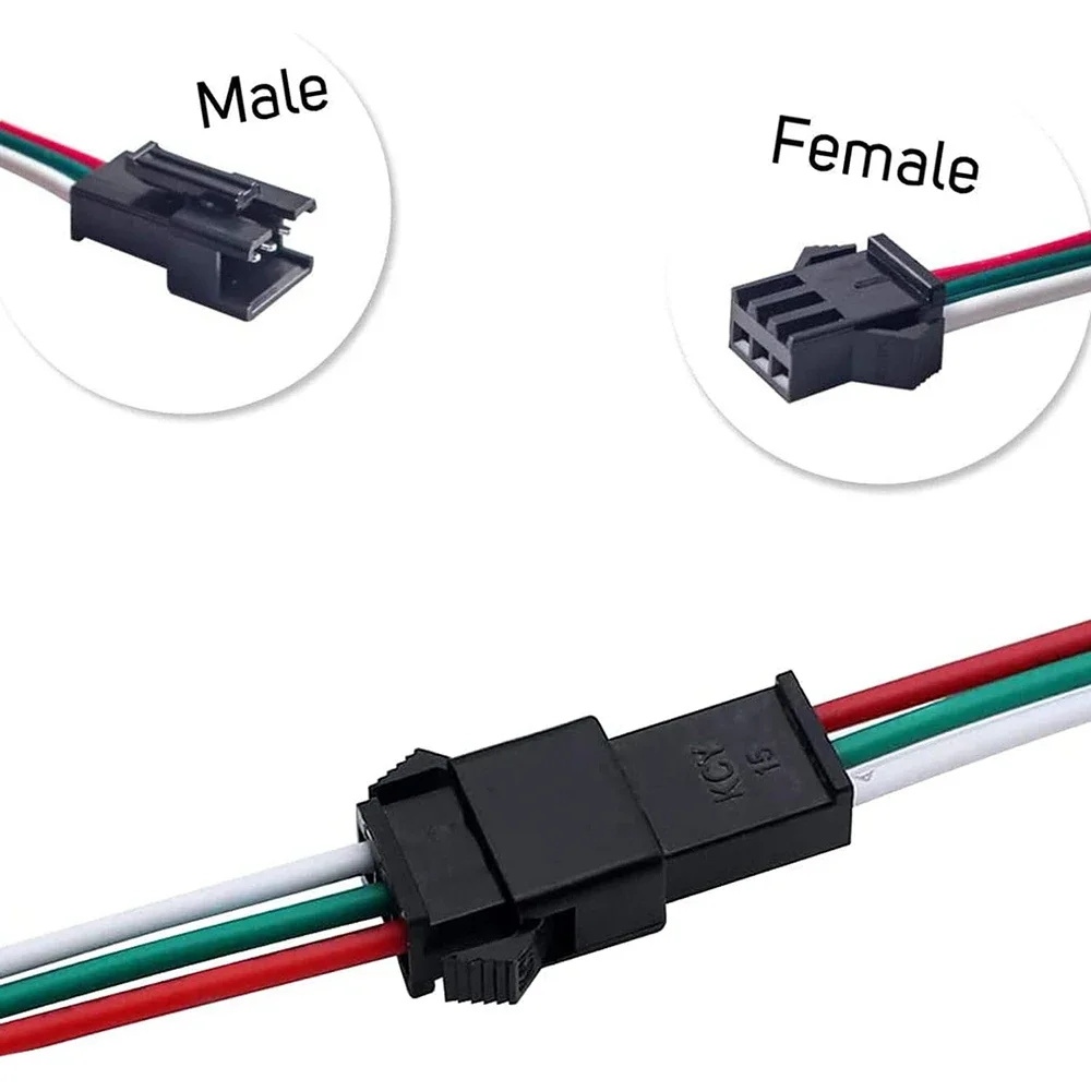 JST SM Male Female LED Extension Connector Cable Wires for 2835 WS2812B WS2811 LED Strip Light 2Pin 3Pin 4Pin 5Pin 6Pin Terminal view 2