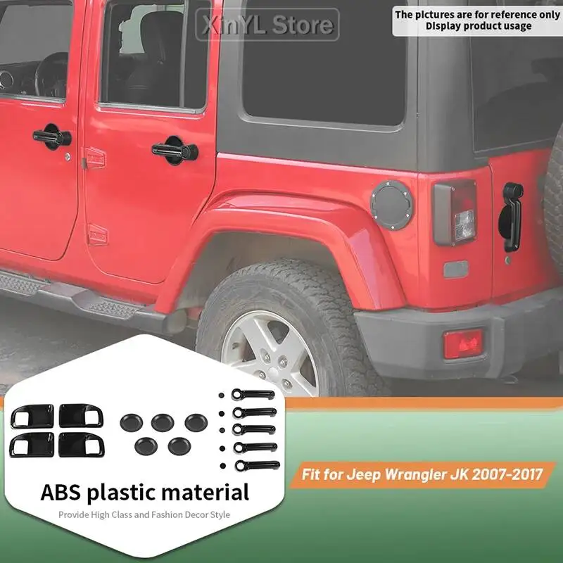 

Car Door Handle Bowl Scratch Protective Cover Trim Kit For Jeep Wrangler JK 2/4 Door 2007-2017 Car Accessories Black