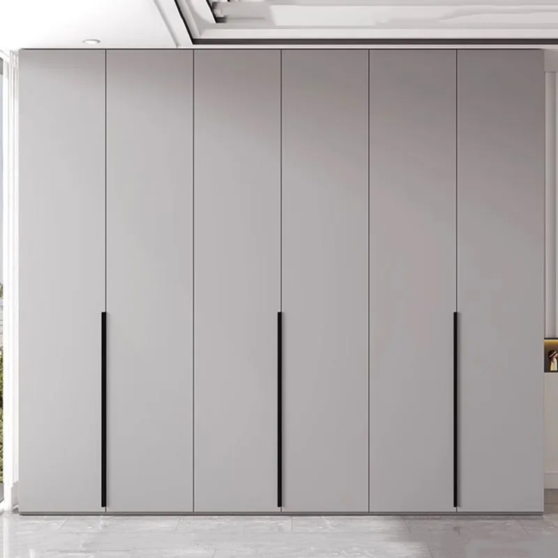 Luxury Clothes Storage Wardrobe Modern Luxurious Portable Organizer Wardrobe Gray Wooden Ropero Armable De Ropa Home Furniture