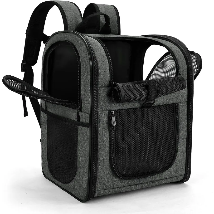 

Pet Carrier Backpack for Large Small Cats and Dogs Puppies Safety Features and Cushion Back Support for Travel Hiking Outdoor U