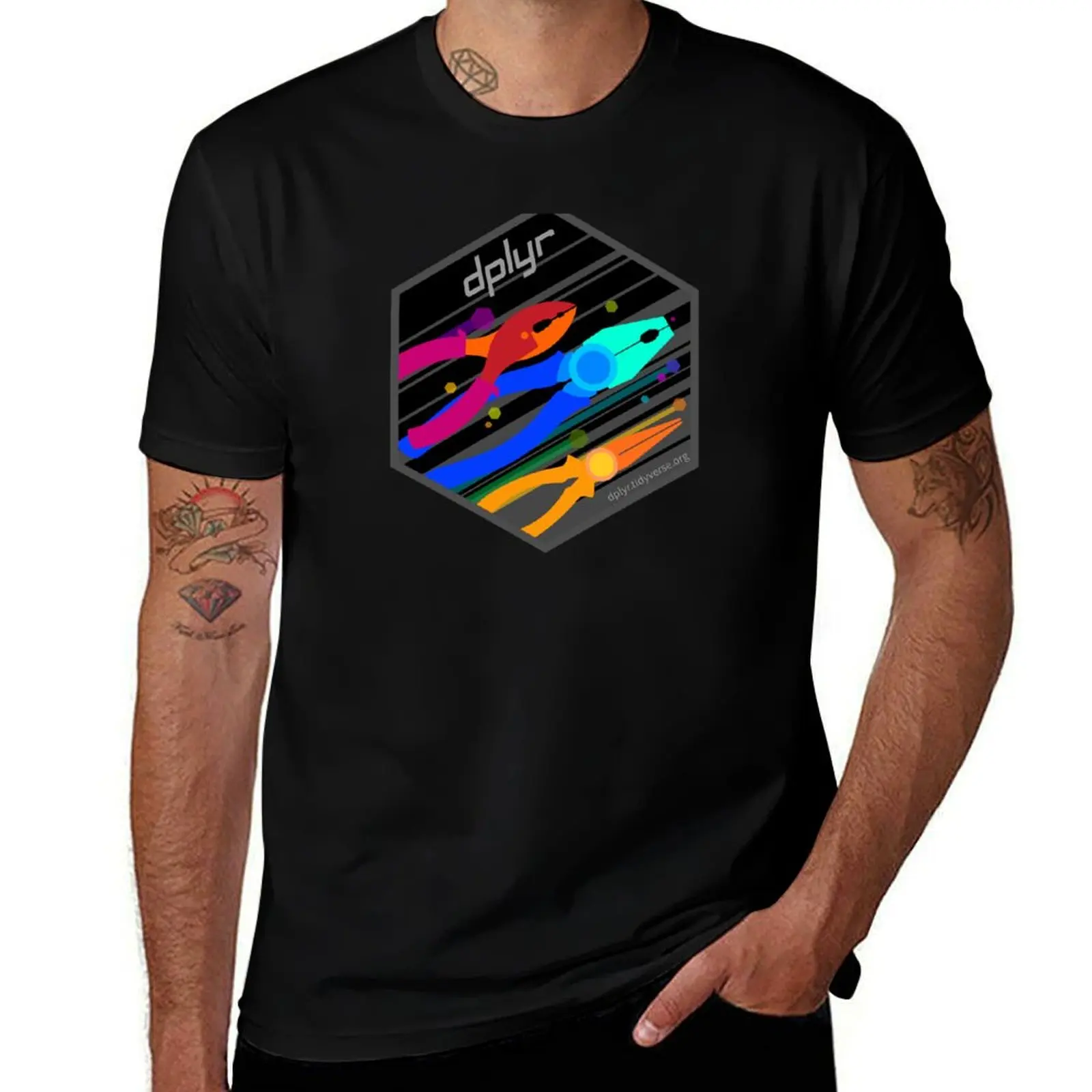 dplyr 2020 Hexagonal Sticker T-Shirt Summer Sports Quick Dry T-Shirt