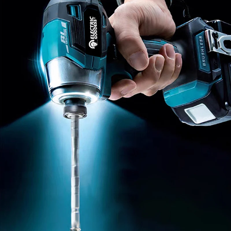 Cordless Electric Goddess Screwdriver, Brushless Multi-Function Impact Driver Kit, Broca Chave de fenda elétrica para Makita 18V Bateria, 180N.M