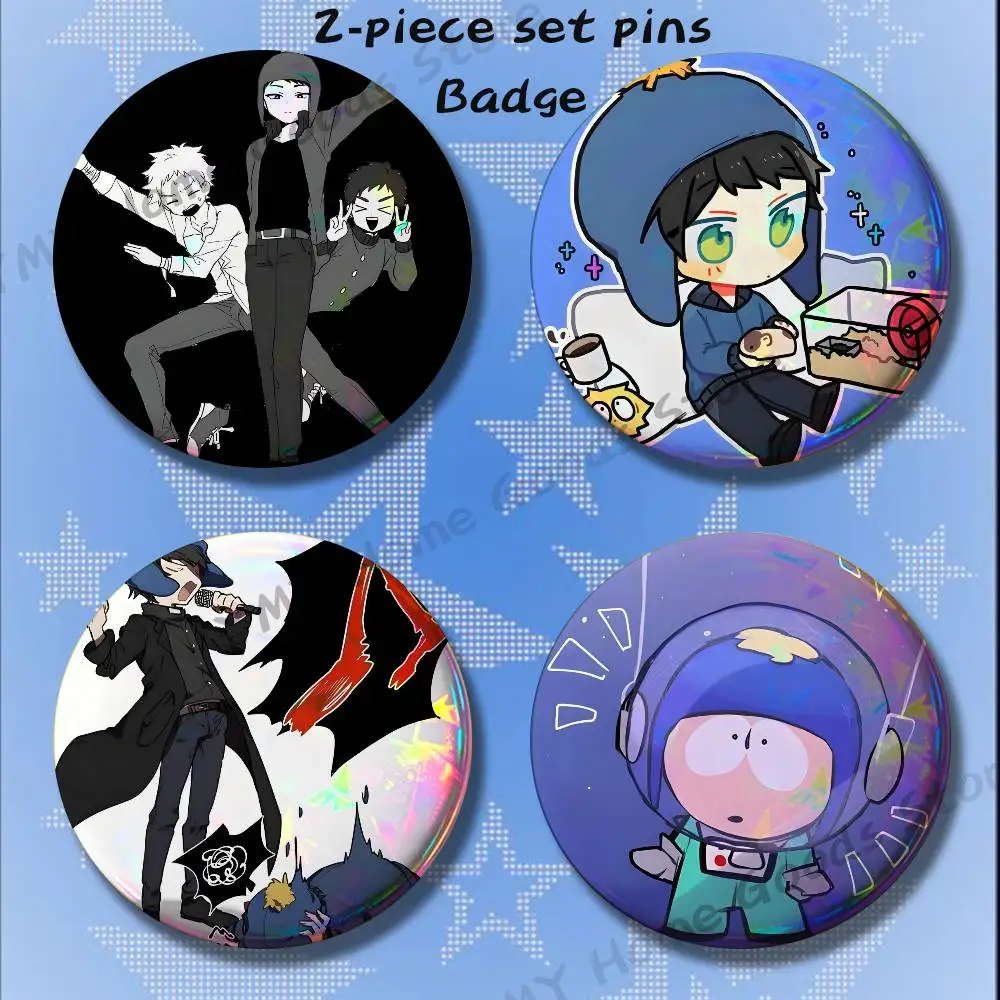 Anime C-Craig T-Tucker SP Brooches for Backpack Accessories 25 32 44 58 75mm Round 2-piece set Free Mix