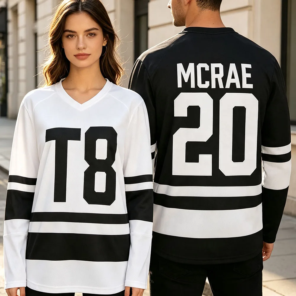 Tate McRae 20 Hockey-Trikot, Unisex, Streetwear, lockeres Sommer-Langarm-T-Shirt für Herren, lässiges Modedesign, bedrucktes Merch-Shirt-Oberteil – Detail 2