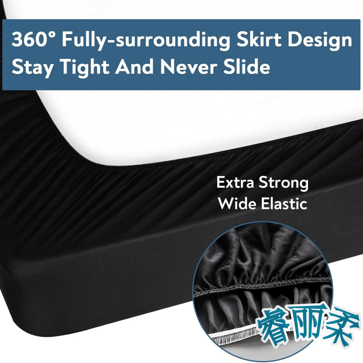 Bed Base Wrap Cover, Polyester Bed Frame Cover, Elastic Around The Base Of Your Bed, Easy to Install, Washable