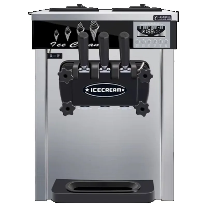 High-quality commercial 3-flavor soft serve ice cream maker ice cream shop manufacturing machine