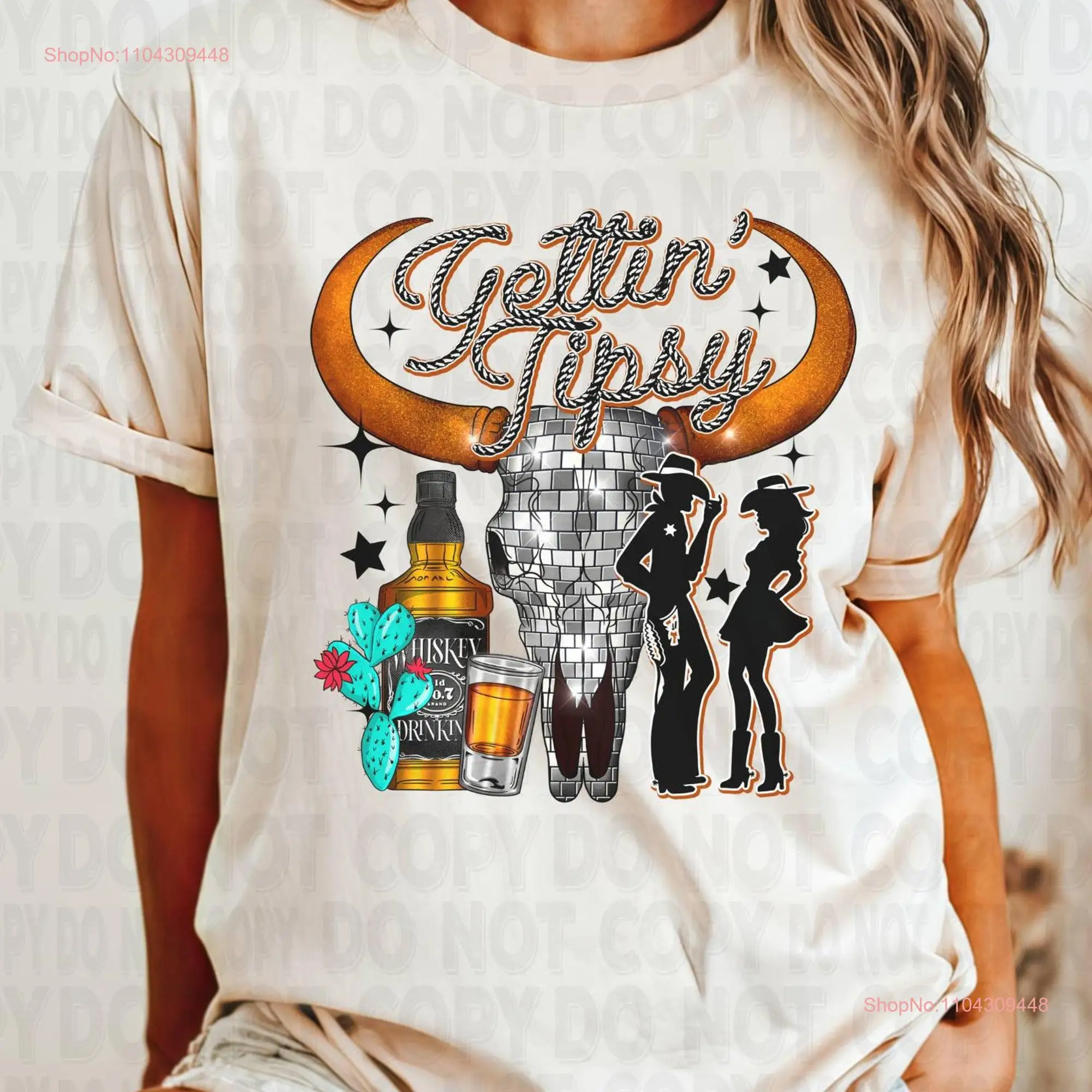 Gettin' Tipsy Western tee Country T Shirt long or short sleeves