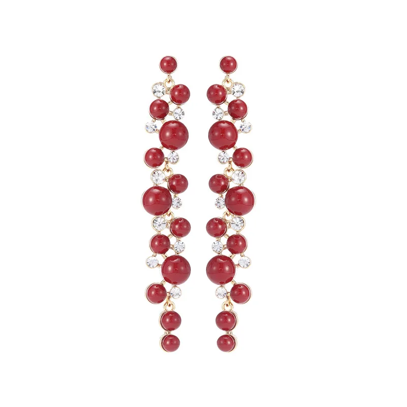 أقراط السنة الجديدة الحمراء الرجعية لعام 2025 طويلة وأنيقة وبسيطة ولكنها ومتعددة الاستخدامات