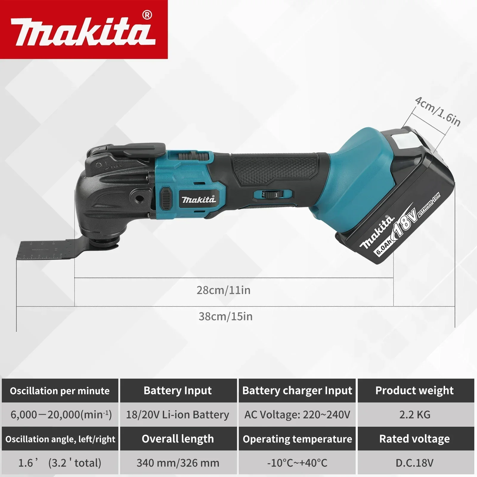 Makita DTM51 Multi-Tool 18V Brushless Cordless—Portable Powerhouse with Lightweight Build for Home Renovations and On-Site Work!