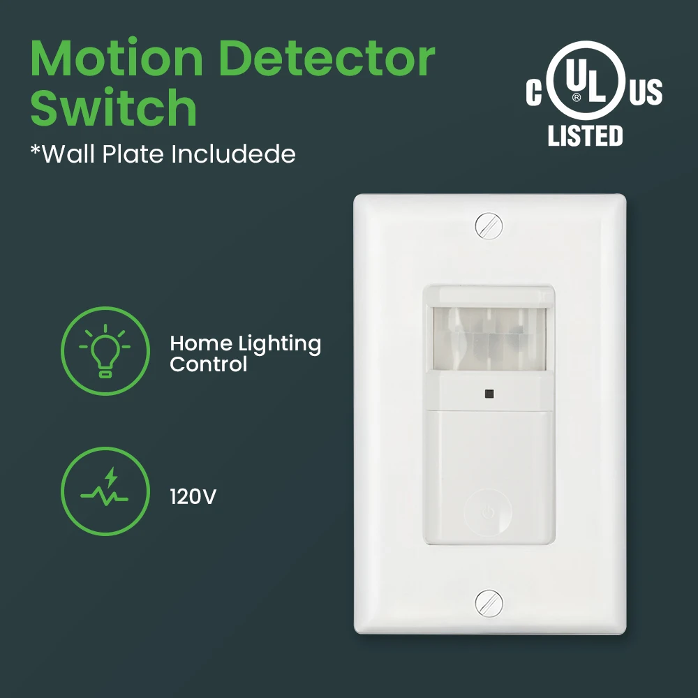 Interruptor de luz com sensor de movimento PIR na parede, interruptor de sensor de ocupação multivisualização, interruptor de sensor precisa de linha neutra
