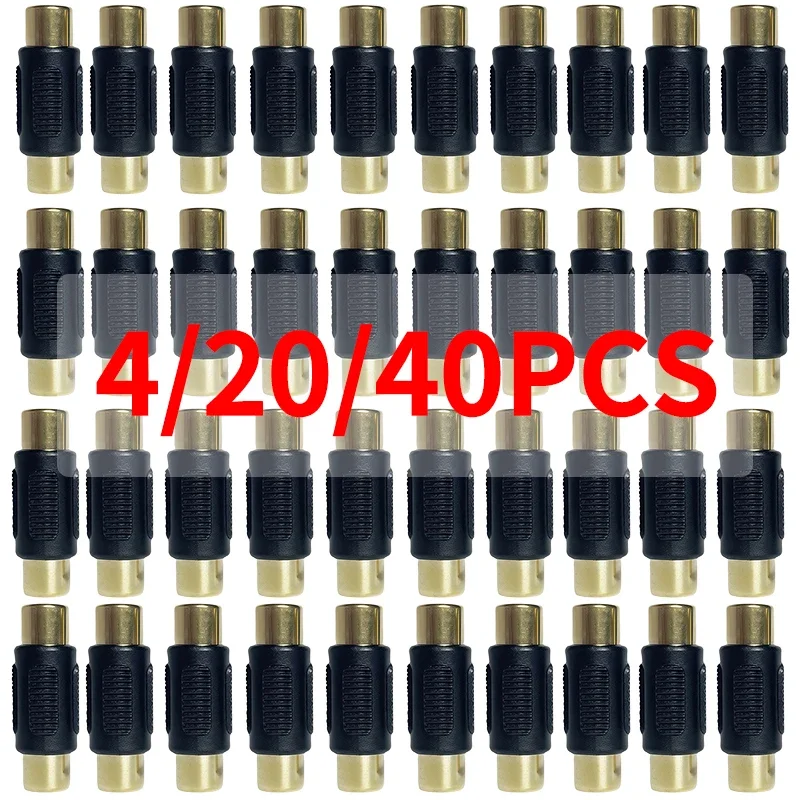 

4/20/40PCS RCA Female to Female Coupler Adapter - Gold Plated, Signal Lossless Audio/Video Connector Extender