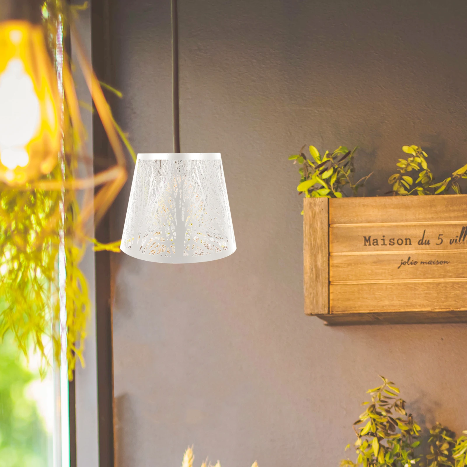 

1pc E27 Lamp Cover Tree Shadow Table Lampshade White Dust Proof Durable Decorative Soft Light Protect Accessories