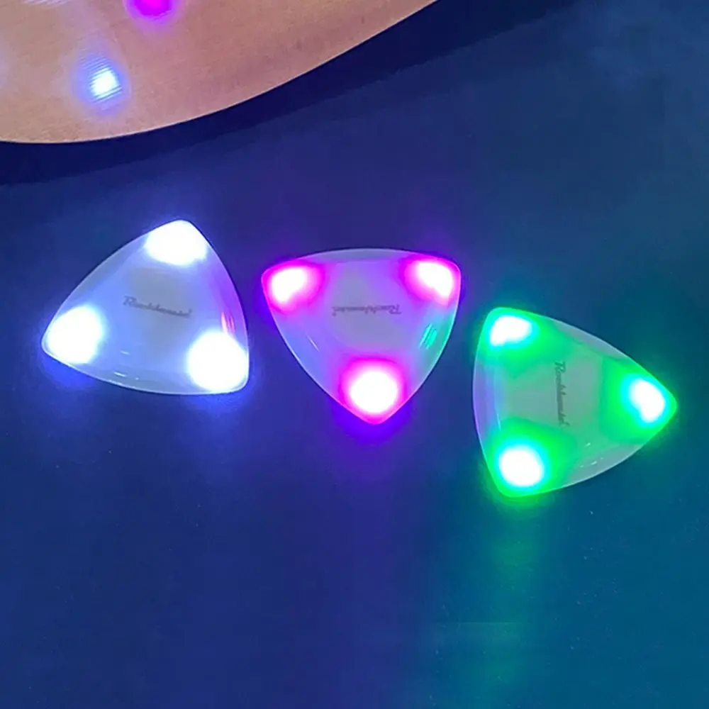 Luminous Acoustic Guitar Picks with LED Light Touch Glowing Electric Guitar Bass Plectrum Ukulele Electric Guitar Part Accessory