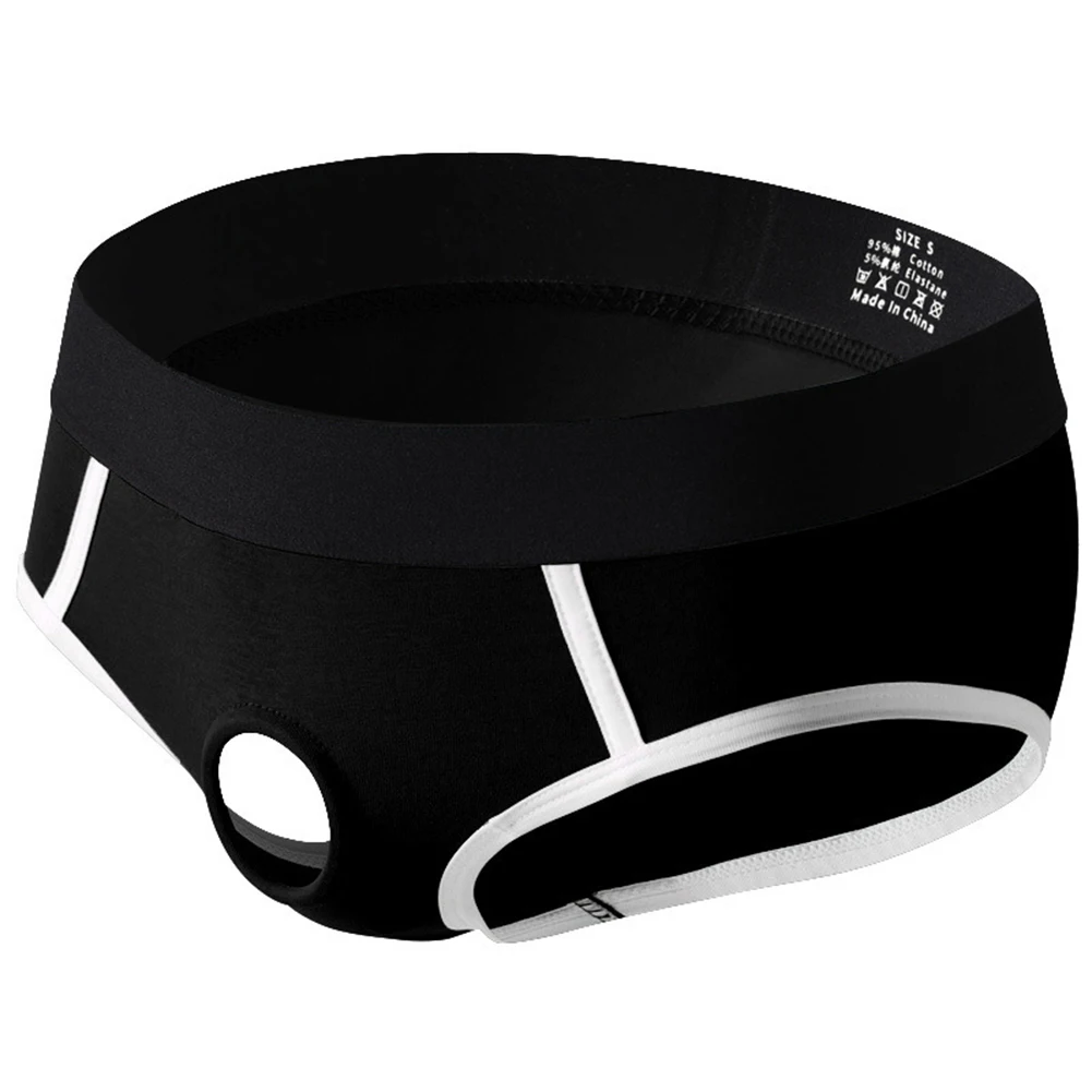 ملابس داخلية قطنية للرجال مع فتحة حقيبة بحلقة أمامية وسراويل داخلية بتصميم صلب لتجربة قابلة للتنفس