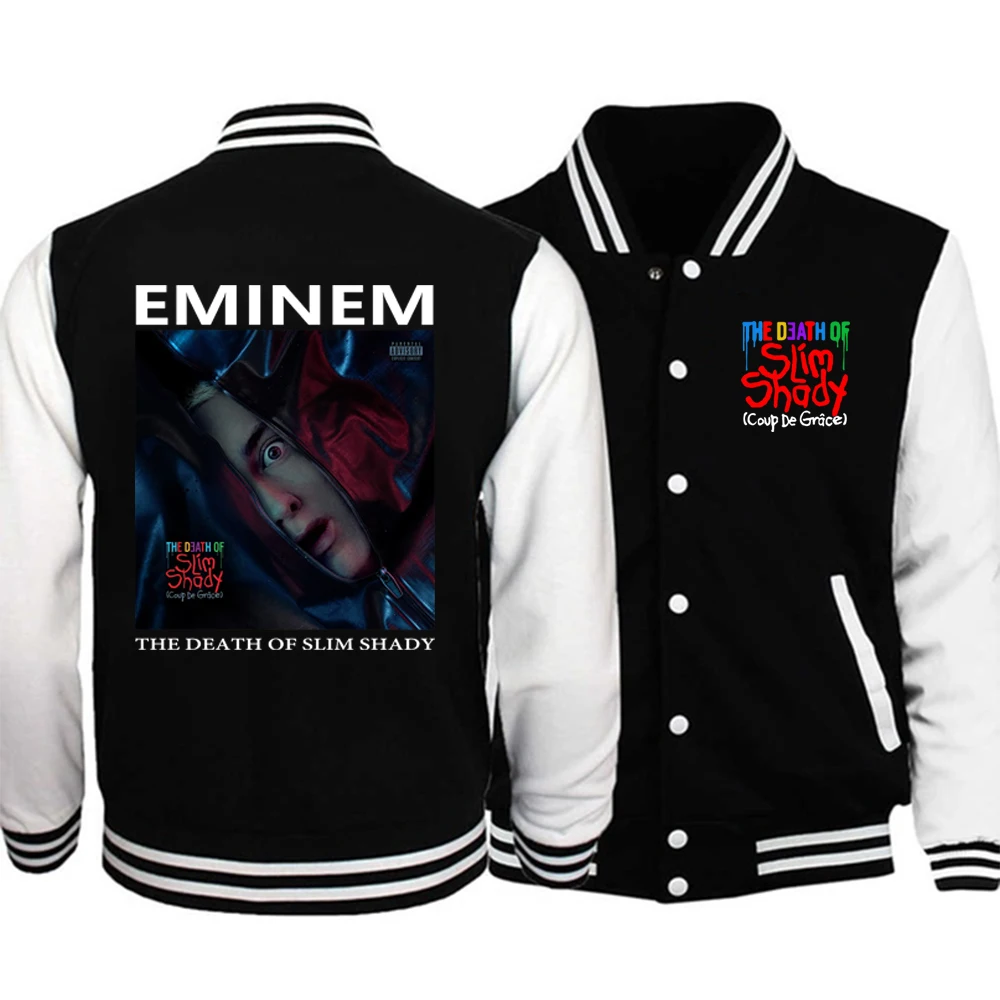 Eminem Houdini 2024 & Death of Slim Shady Hoodie Baseball Uniform Coat Casual Fashion Men's Jacket