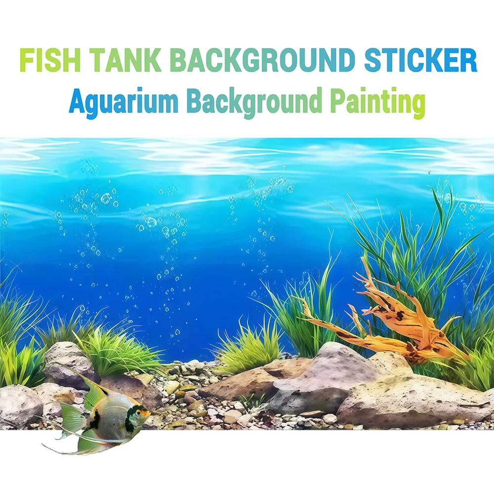 Aquarium Background, Background For Fish Tank ,Stone in the Stream, Aquarium decor, Front Self-Adhesive 2D Flat Sticker