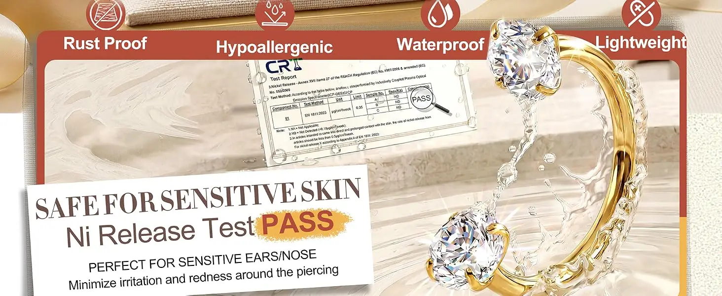 Drperfect 3 Stück G23 Titan Hufeisen-Nasenring für Frauen und Männer Septum Knorpel Helix Tragus Ohrring Lippen-Nasen-Piercing-Schmuck – Detail 3