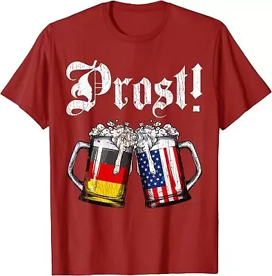 Prost Beer German American Flag T shirt Oktoberfest Unisex T-Shirt