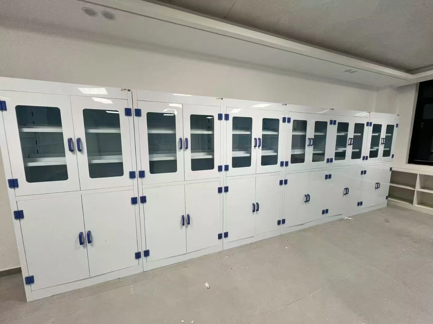 실험실 장비 PP 시약 약품 산 저장 캐비닛 (선반 포함)