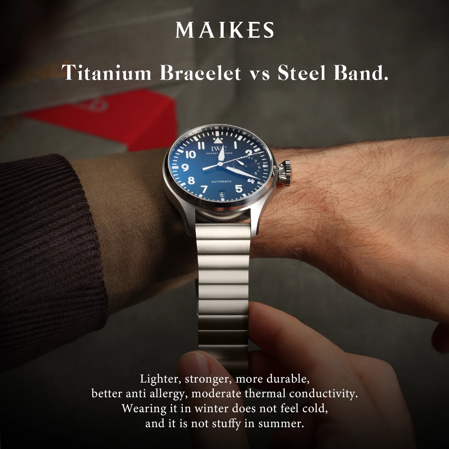 MAIKES T760 Ti2 Integrated Link Titanium Bracelet Watch Band Quick Release Watch Accessories Metal Strap 22mm 24mm